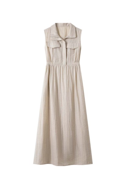 Lapel Shirt A-Line Dress
