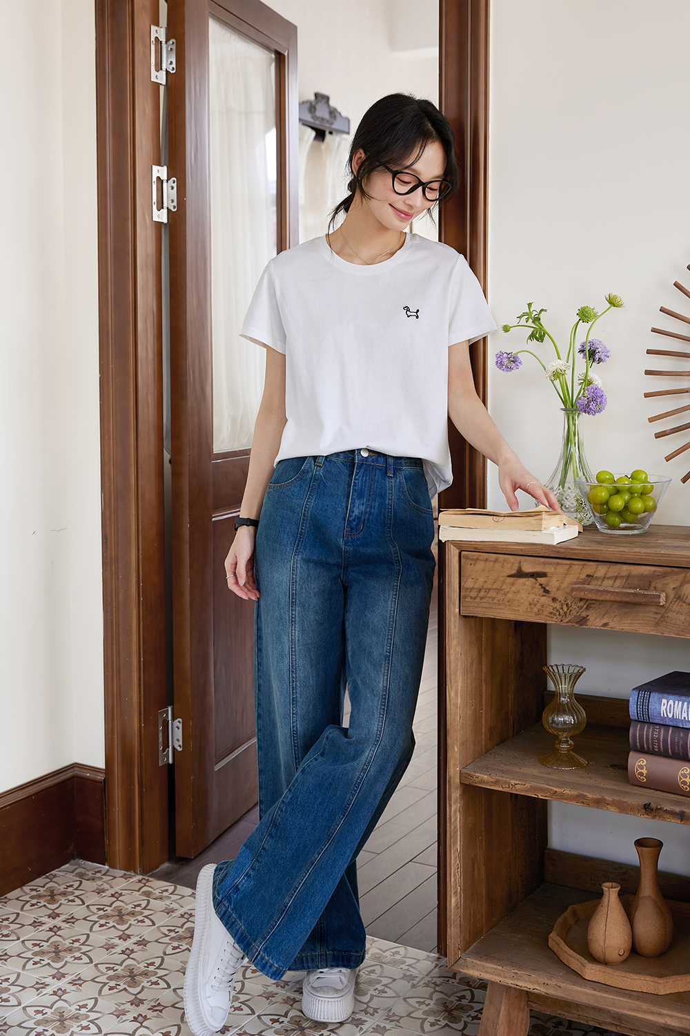 Lines Puppy Casual T-Shirt-VIMLYSTORE