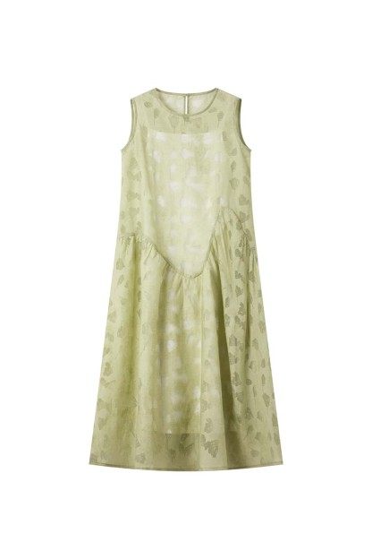 Dark Pattern Jacquard Loose Vest Dress
