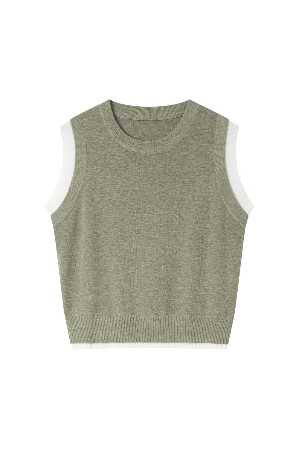 Round Neck Sleeveless Loose Knit Sweater