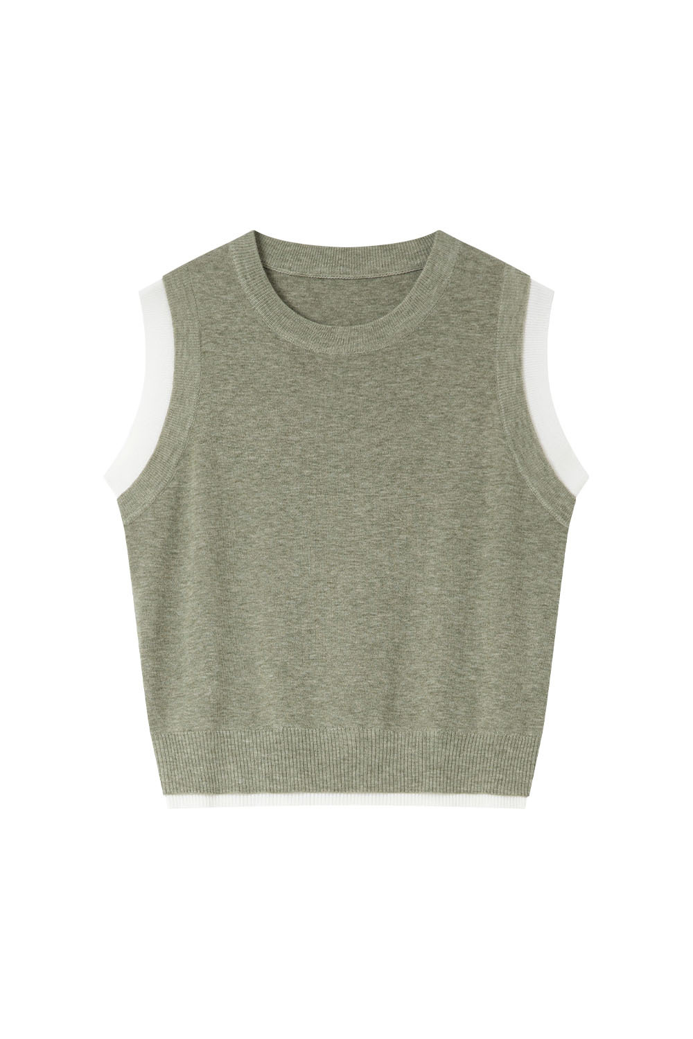Round Neck Sleeveless Loose Knit Sweater