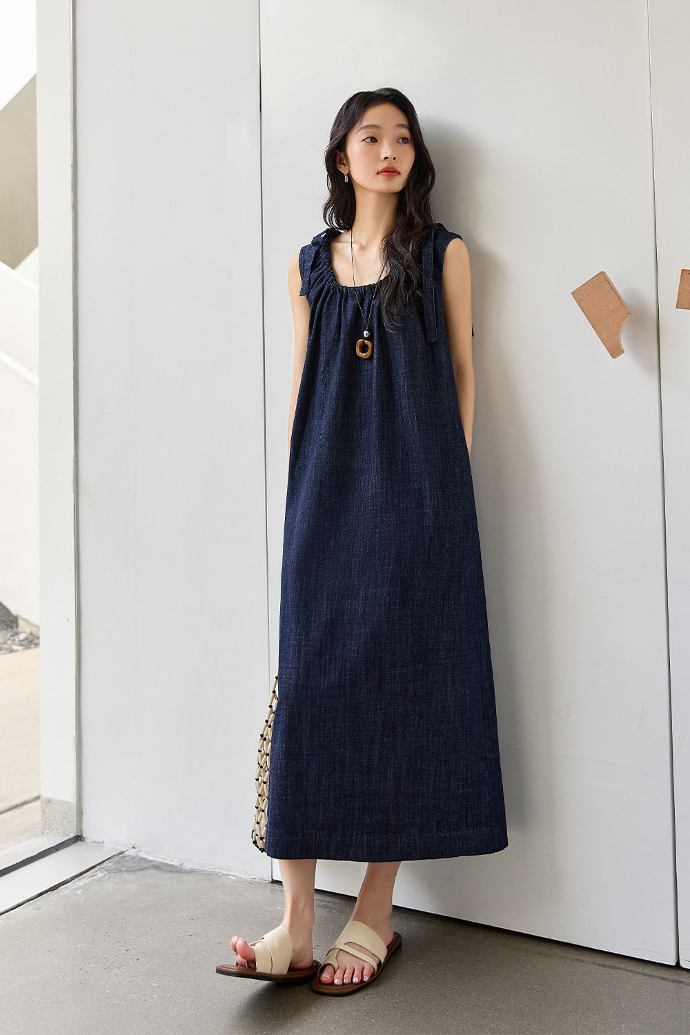 100% Cotton Sleeveless Denim Dress