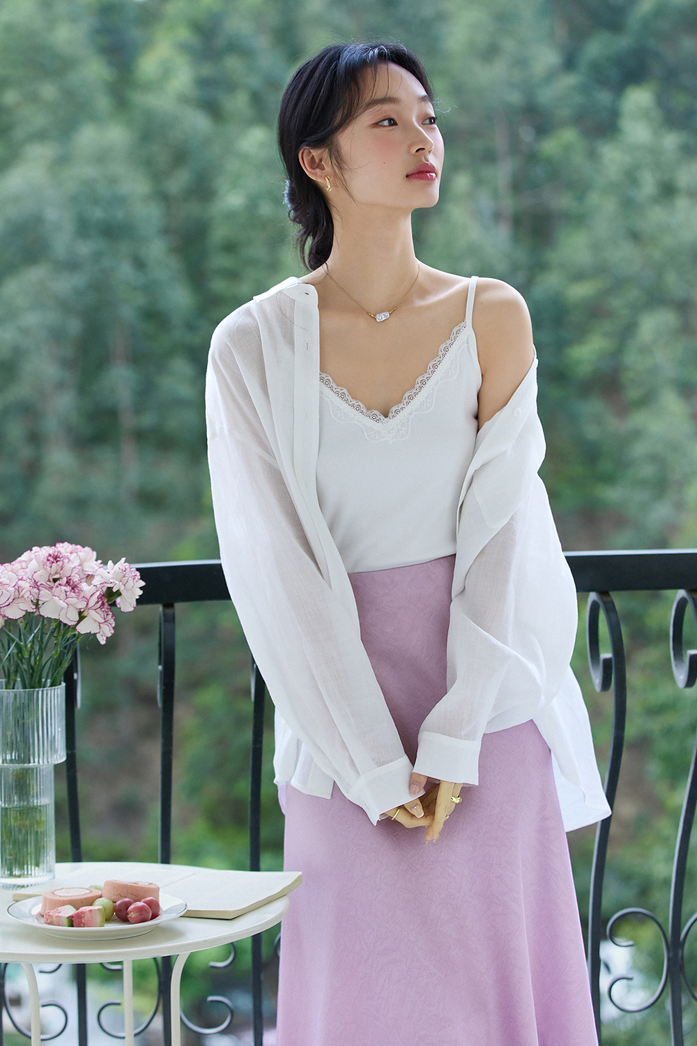 V-Neck Lace Camisole-VIMLYSTORE