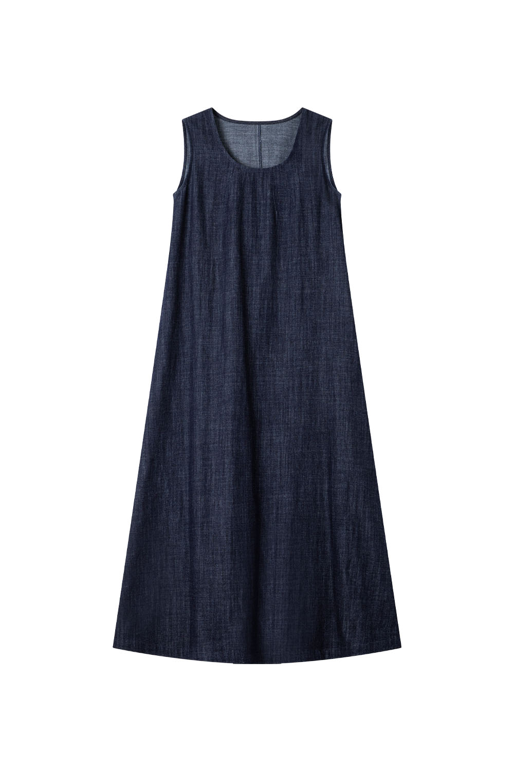 100% Cotton U-Neck Denim Dress