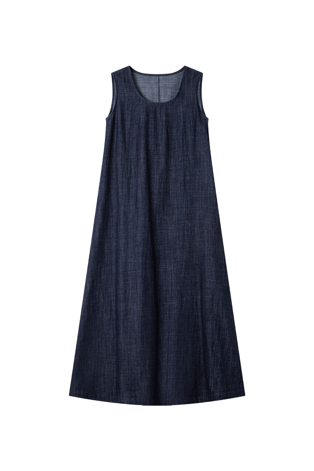 100% Cotton U-Neck Denim Dress