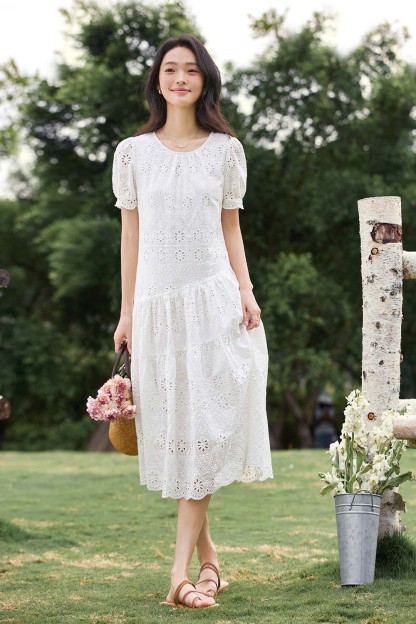 Cotton Embroidered Dress