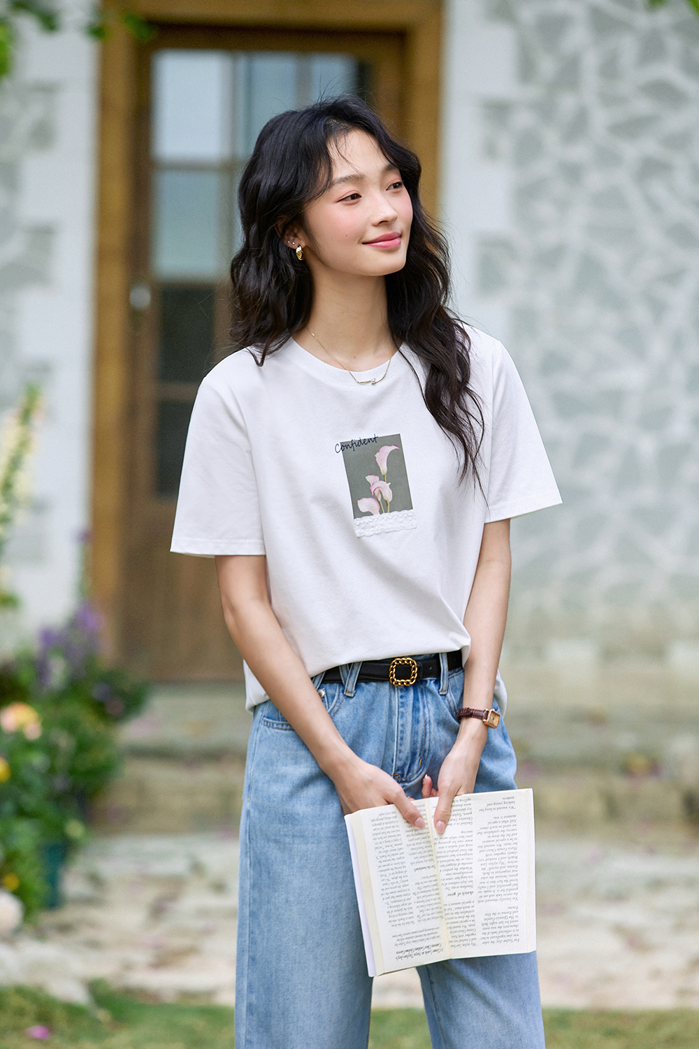 Exquisite Printed Round Neck T-Shirt