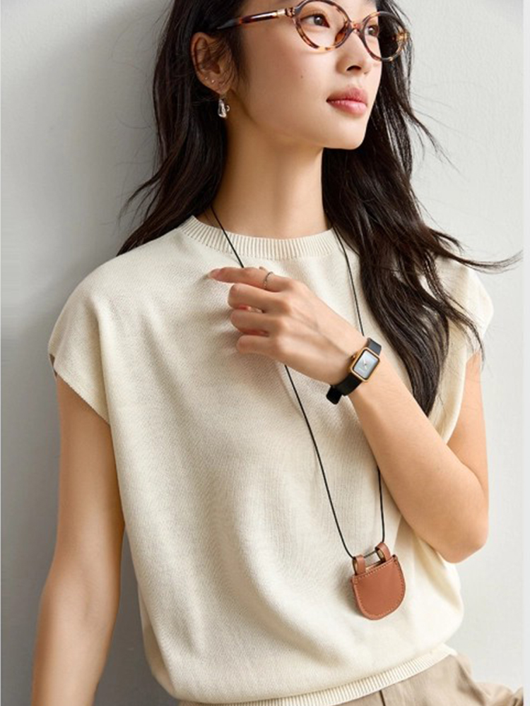 Sleeveless Round Neck Sweater-VIMLYSTORE