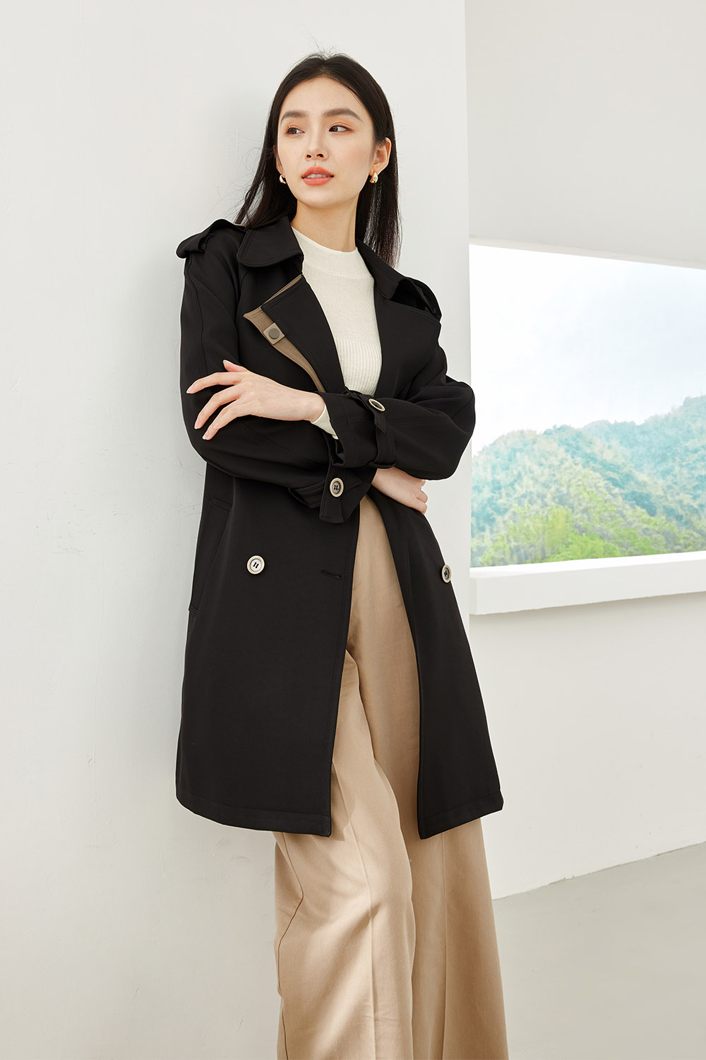 Mid-Length Trench Coat