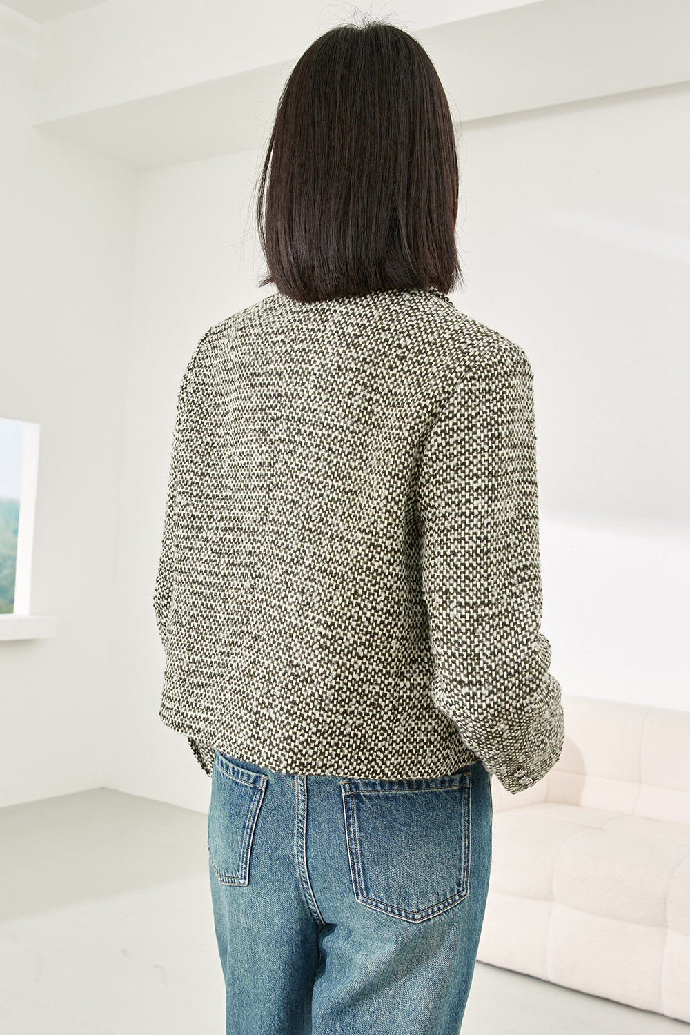 Wool Blend Short Blazer