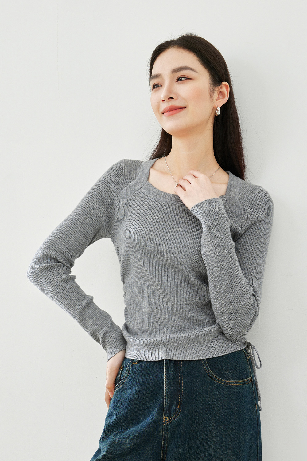 Simple Solid Color Knit Sweater-VIMLYSTORE