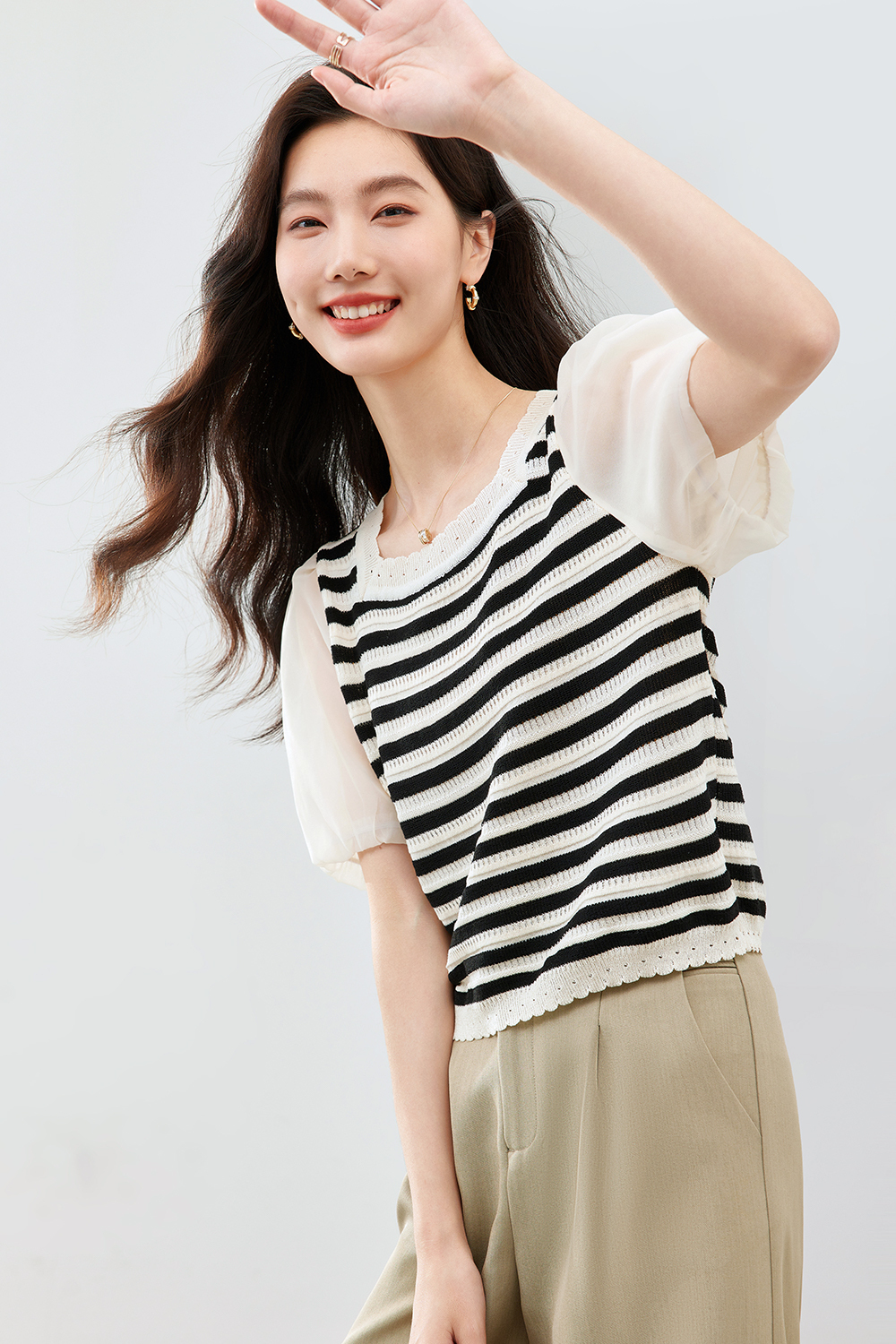 Fake Two-Piece Stitching Sweater