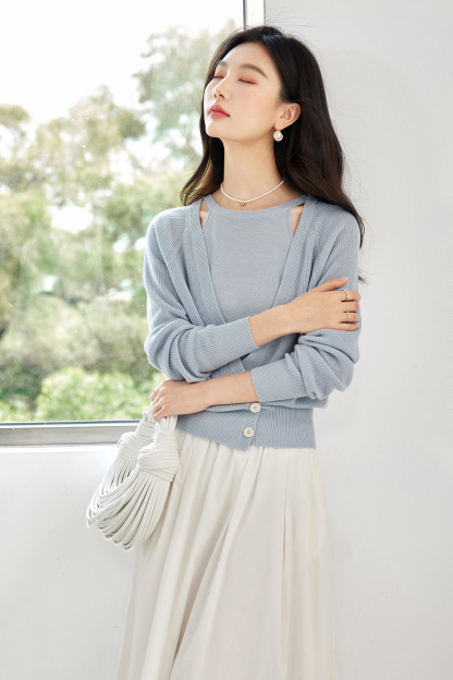 Gentle Temperament Knitted Two-Piece Set
