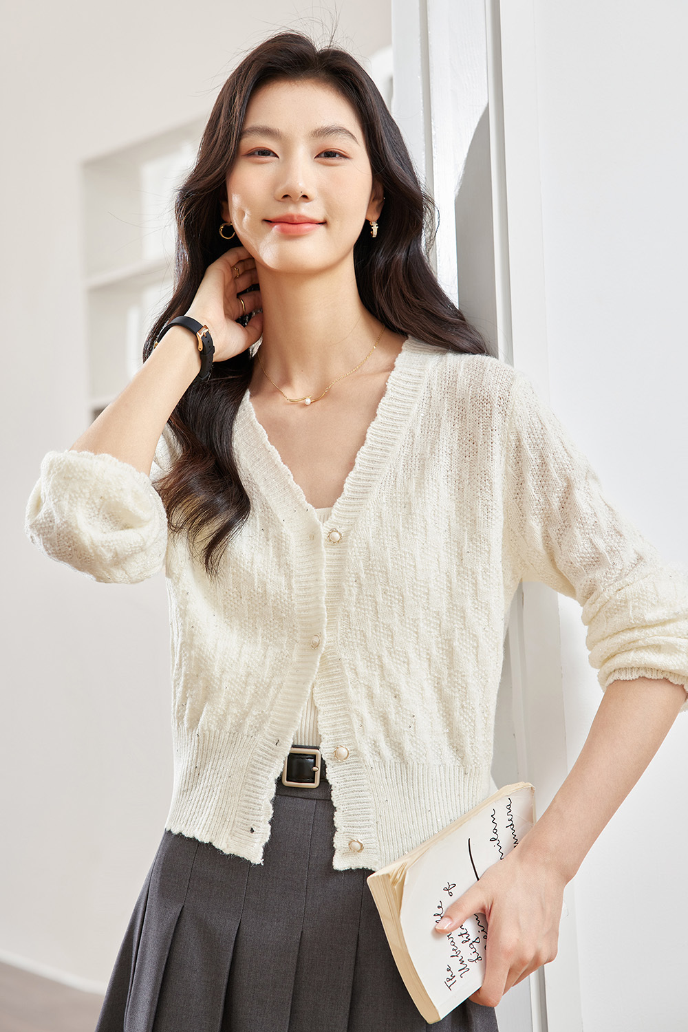 Sequin Texture Knitted Jacket