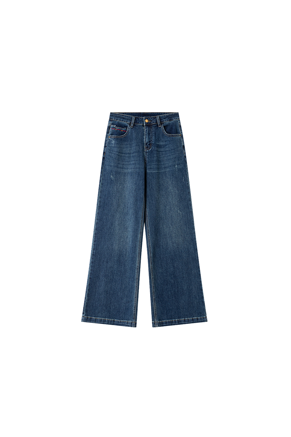 Retro denim blue slim jeans-VIMLYSTORE