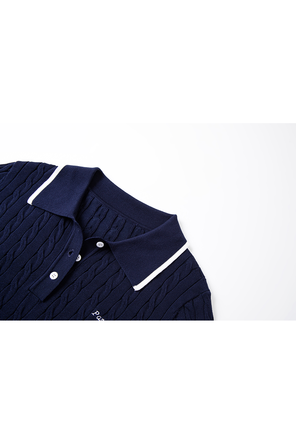 Color-Pop Cable Knit with Notch Collar-VIMLYSTORE