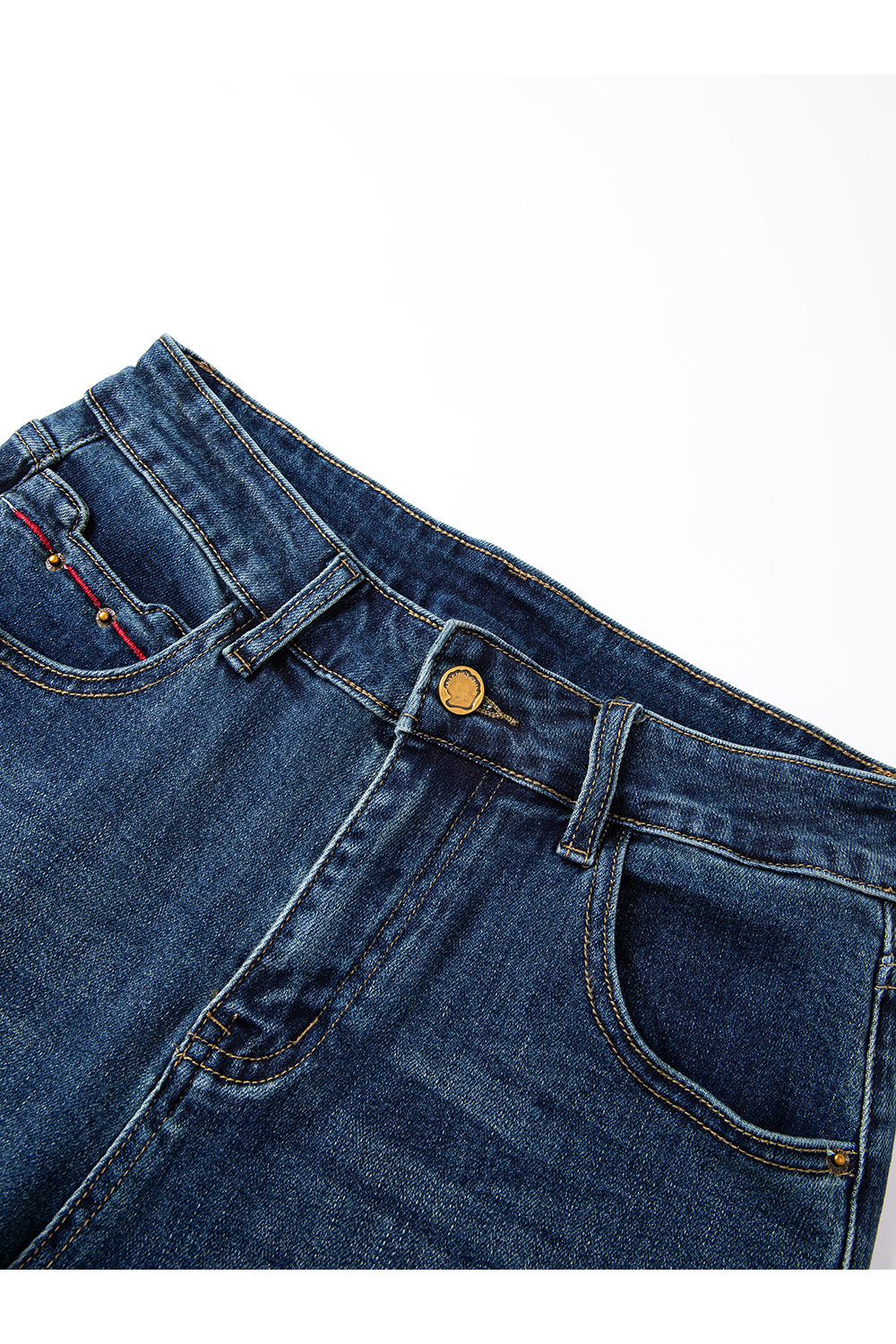 Retro denim blue slim jeans-VIMLYSTORE