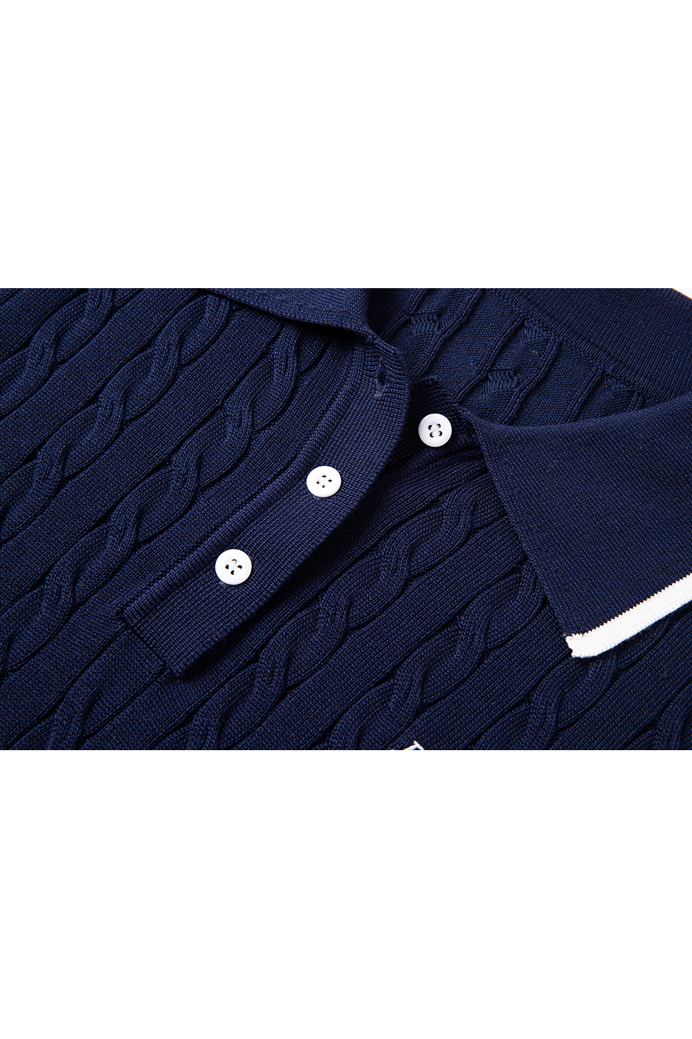 Color-Pop Cable Knit with Notch Collar-VIMLYSTORE