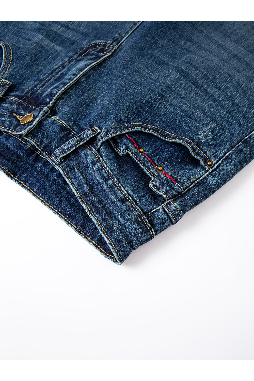 Retro denim blue slim jeans-VIMLYSTORE