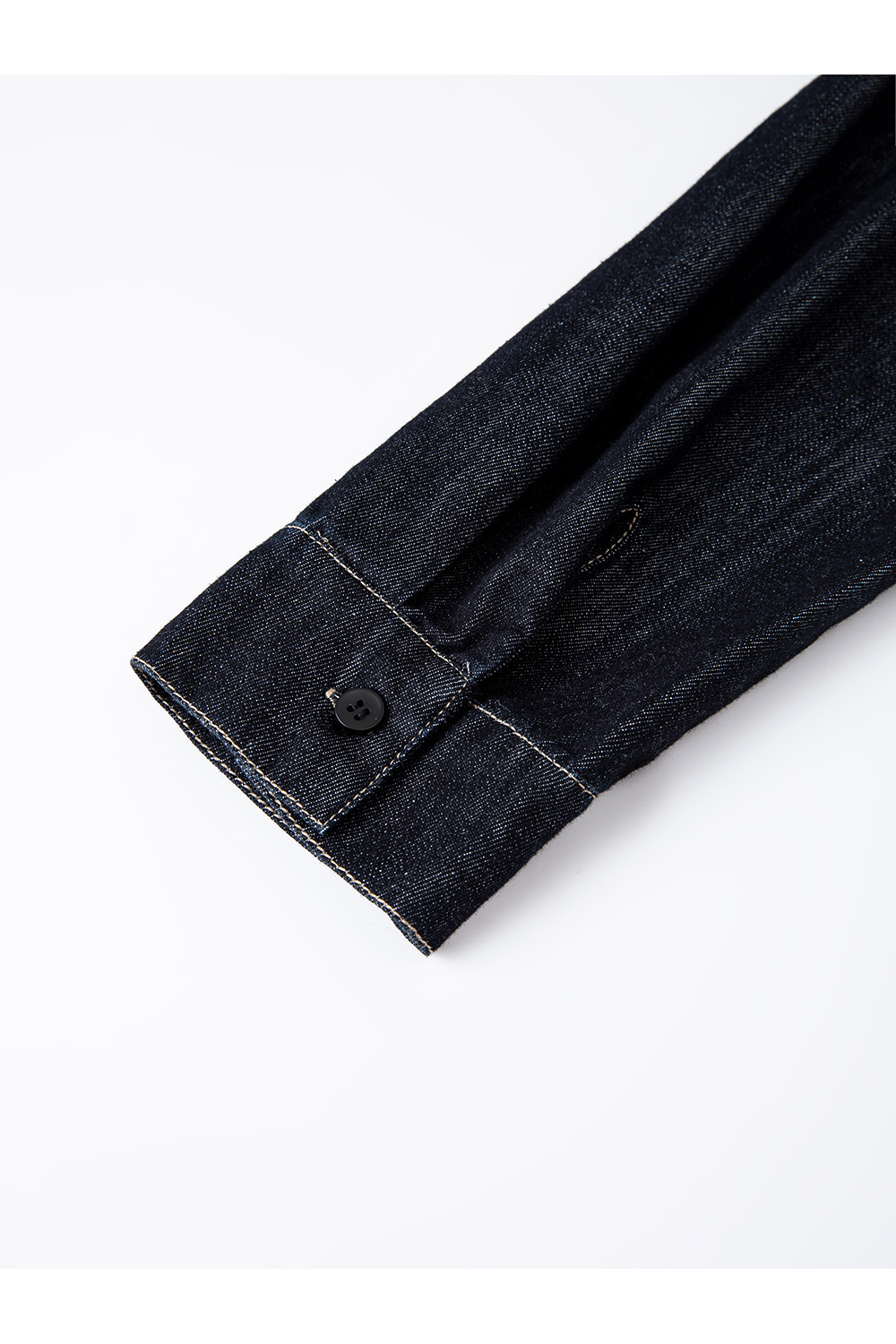 Denim Shirt Dress with Contrast Topstitching-VIMLYSTORE