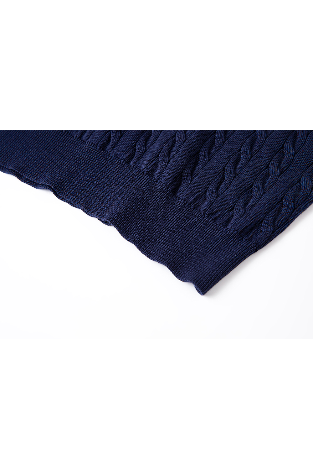 Color-Pop Cable Knit with Notch Collar-VIMLYSTORE