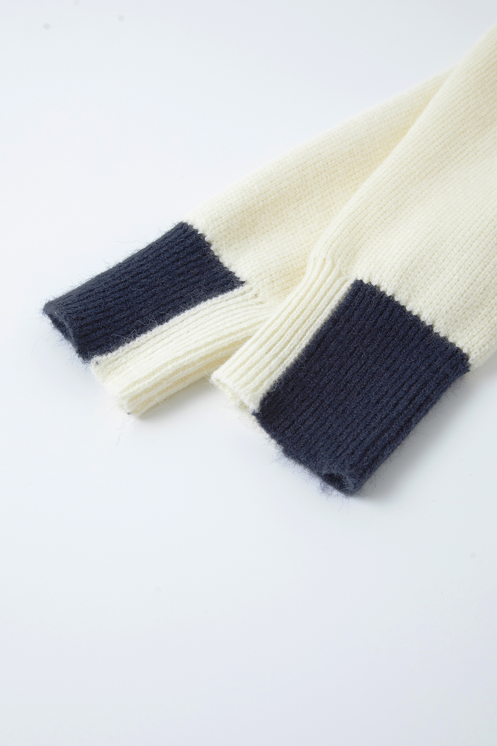 Apricot Lazy-Style Color-Block V-Neck Sweater Jacket