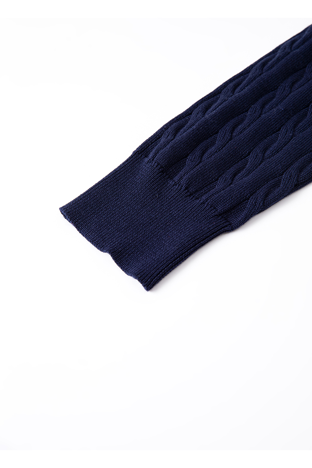 Color-Pop Cable Knit with Notch Collar-VIMLYSTORE