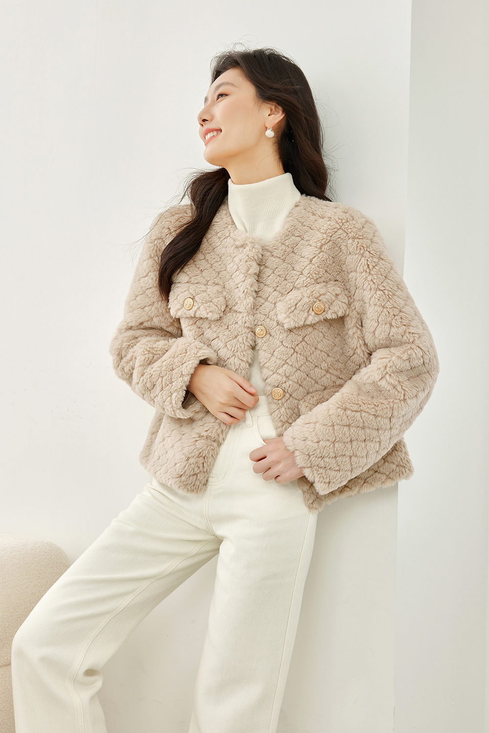 最高 VEGA CHANG Fur integrated short jacket | artfive.co.jp