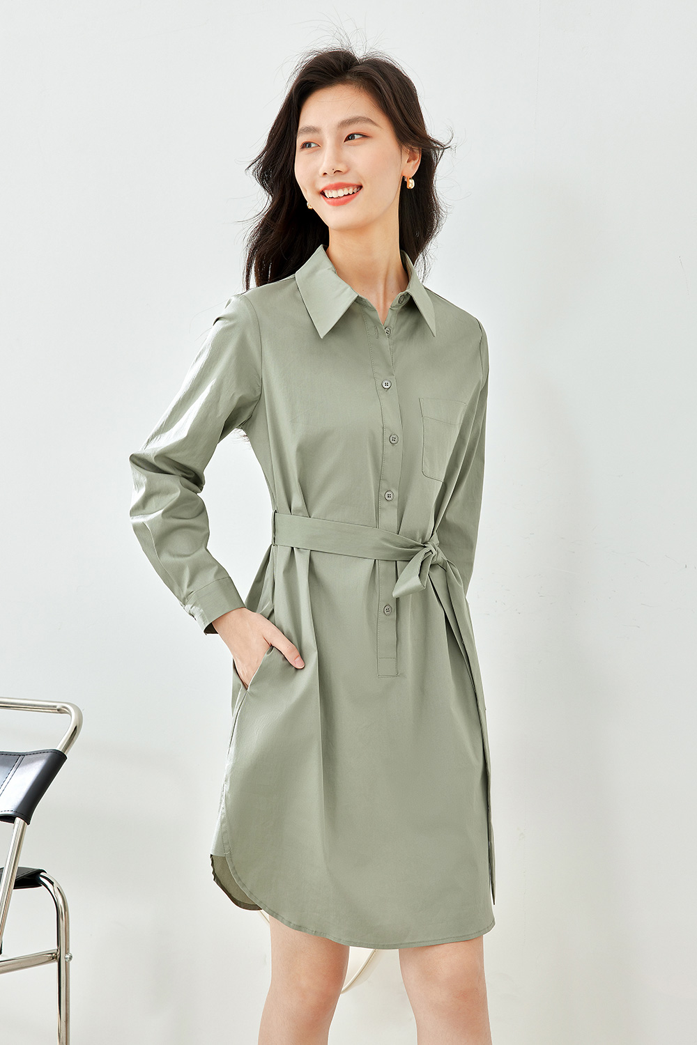 Cotton Solid Color Dress