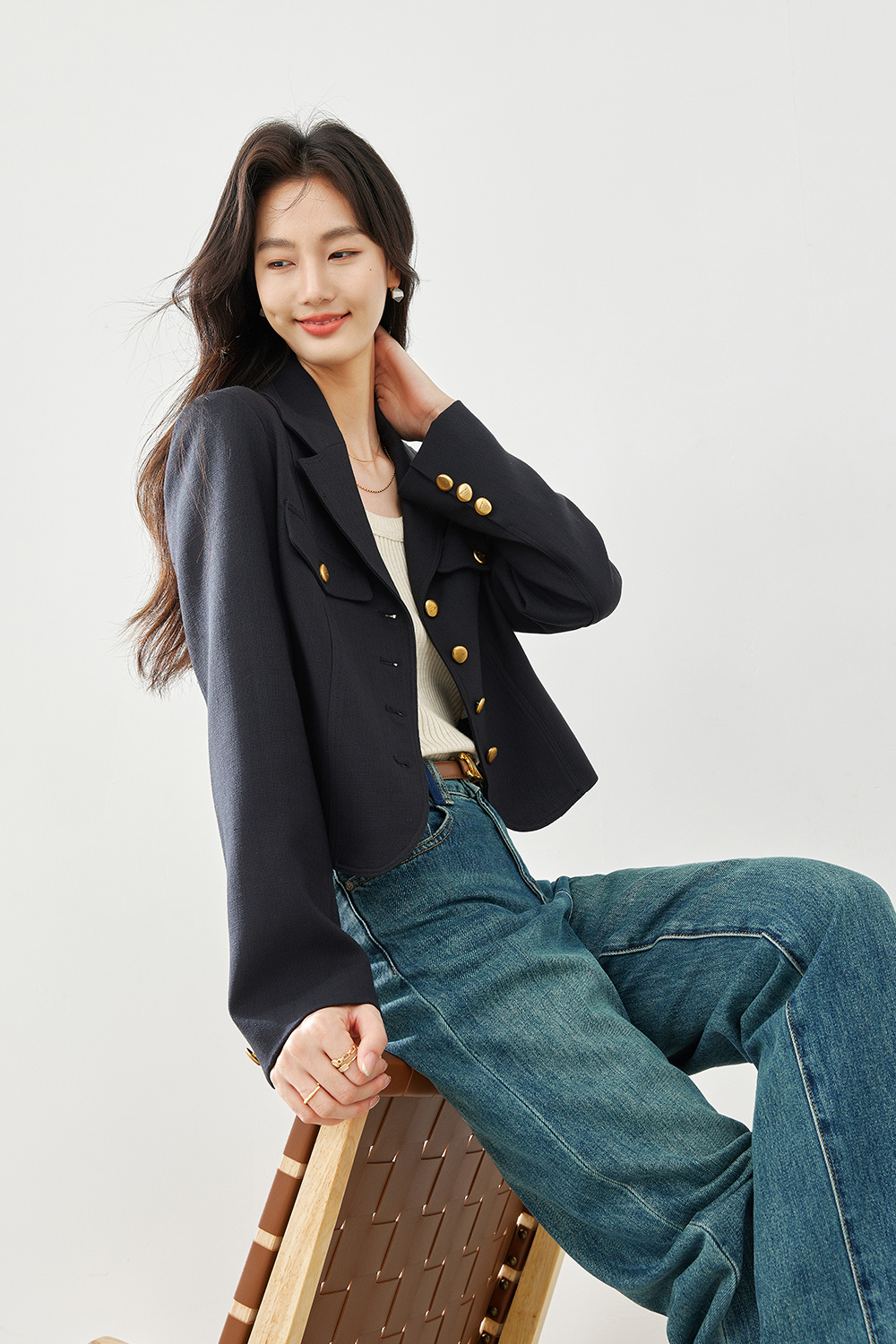 Woven Short Suit Jacket