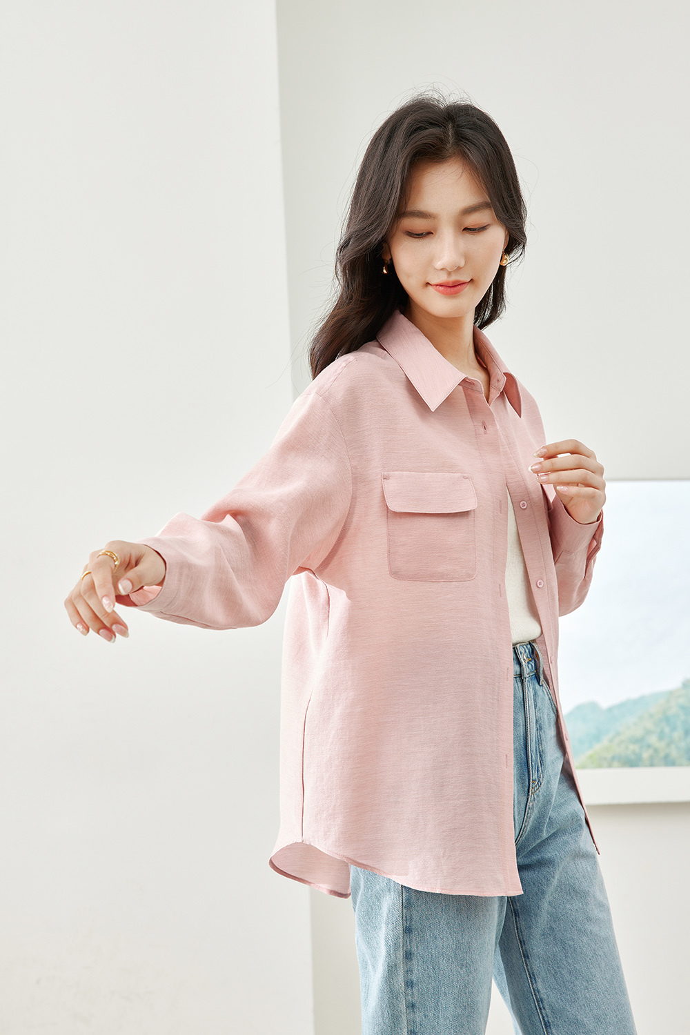 Casual drop sleeve shirt