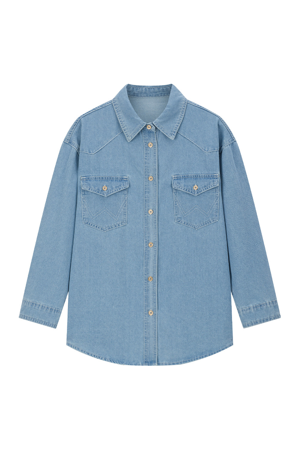 loose denim shirt