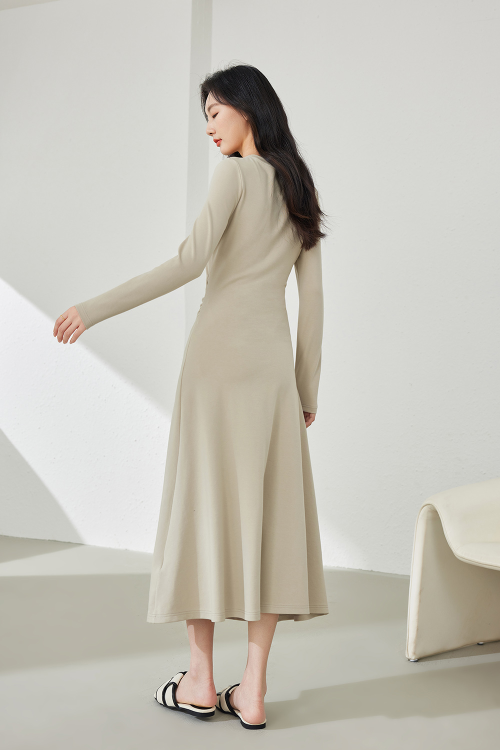 Casual Solid Color Dress-VIMLYSTORE