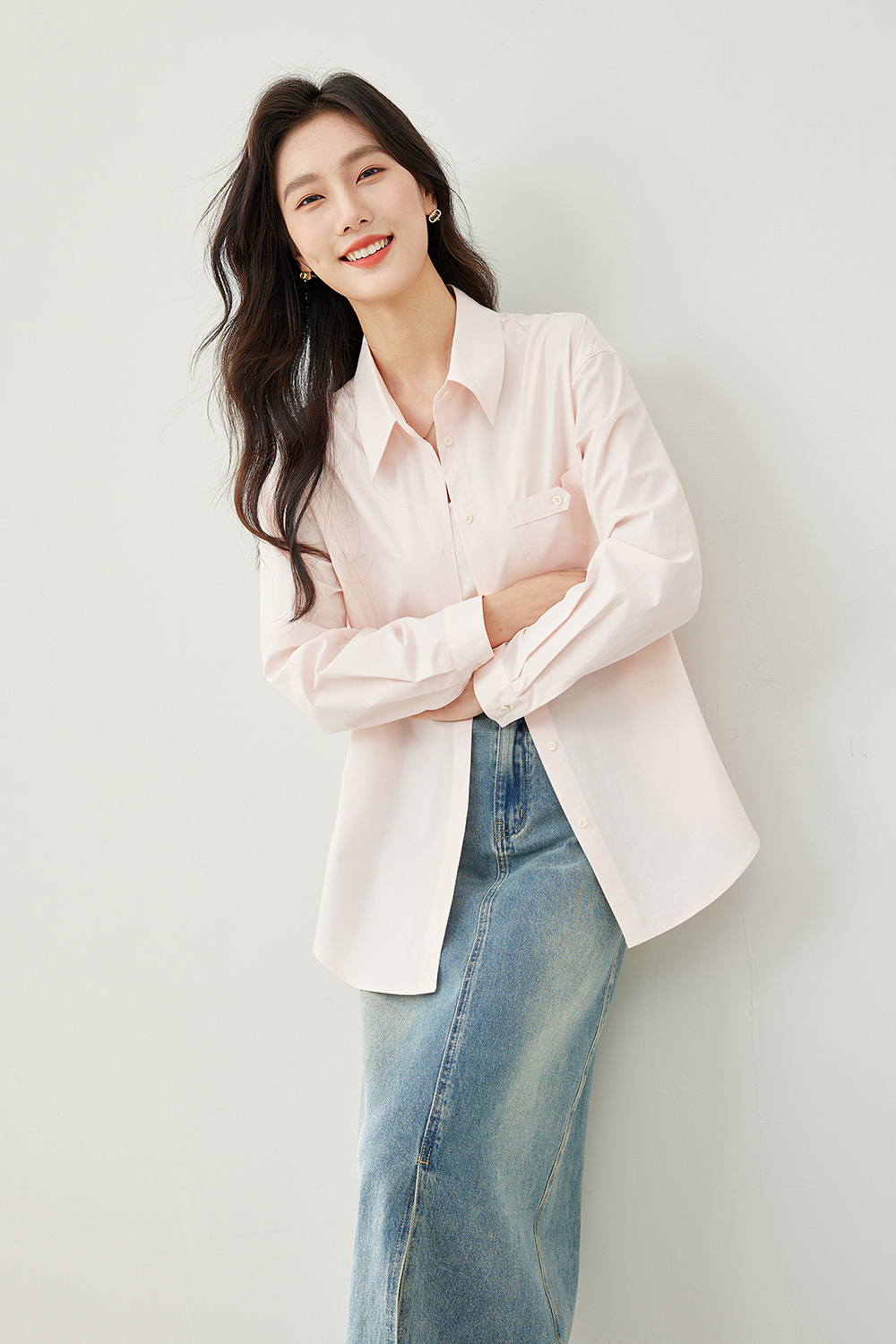 Turn-down Collar Lazy Cotton Shirt