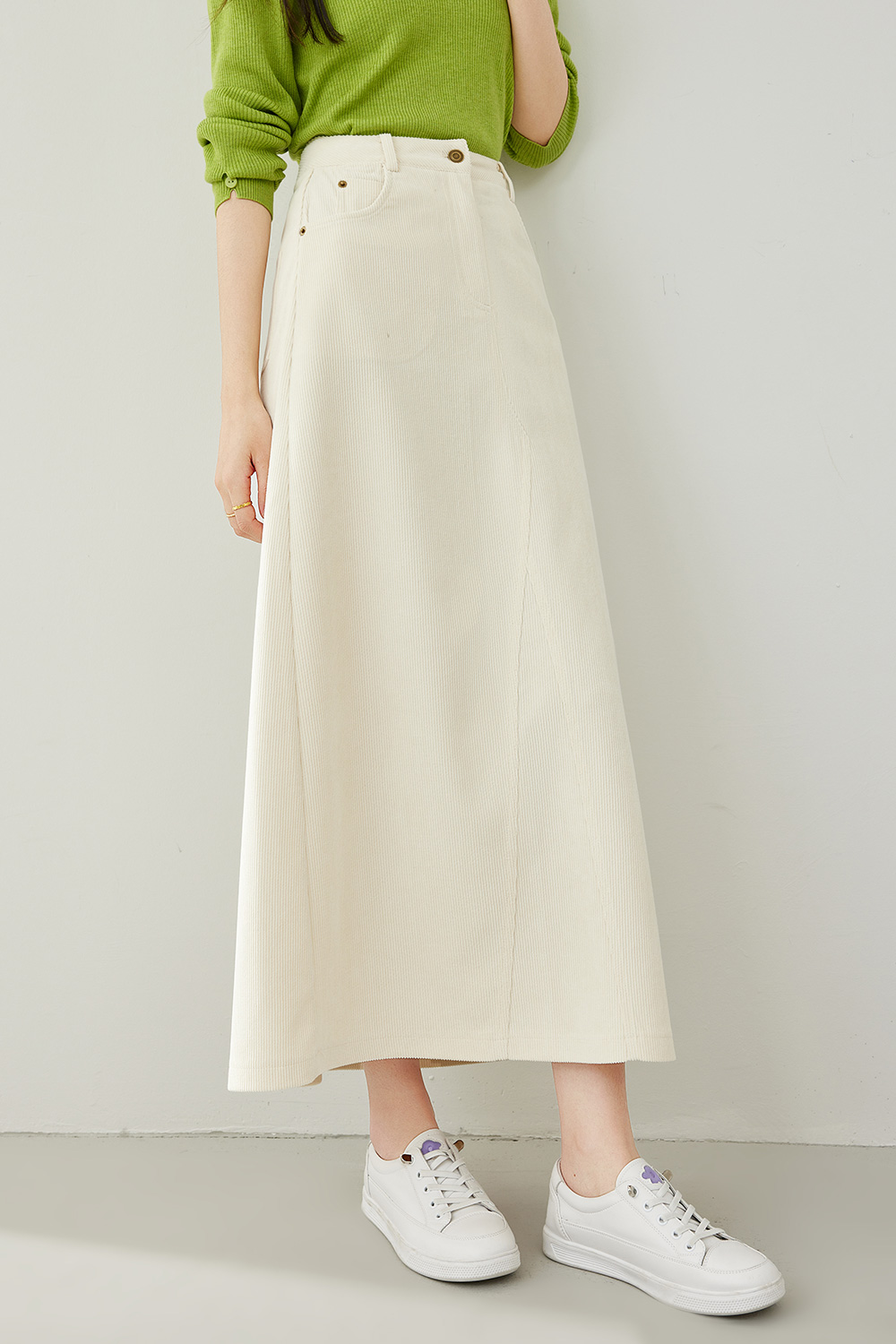 High-End Mid-Waist A-Line Skirt