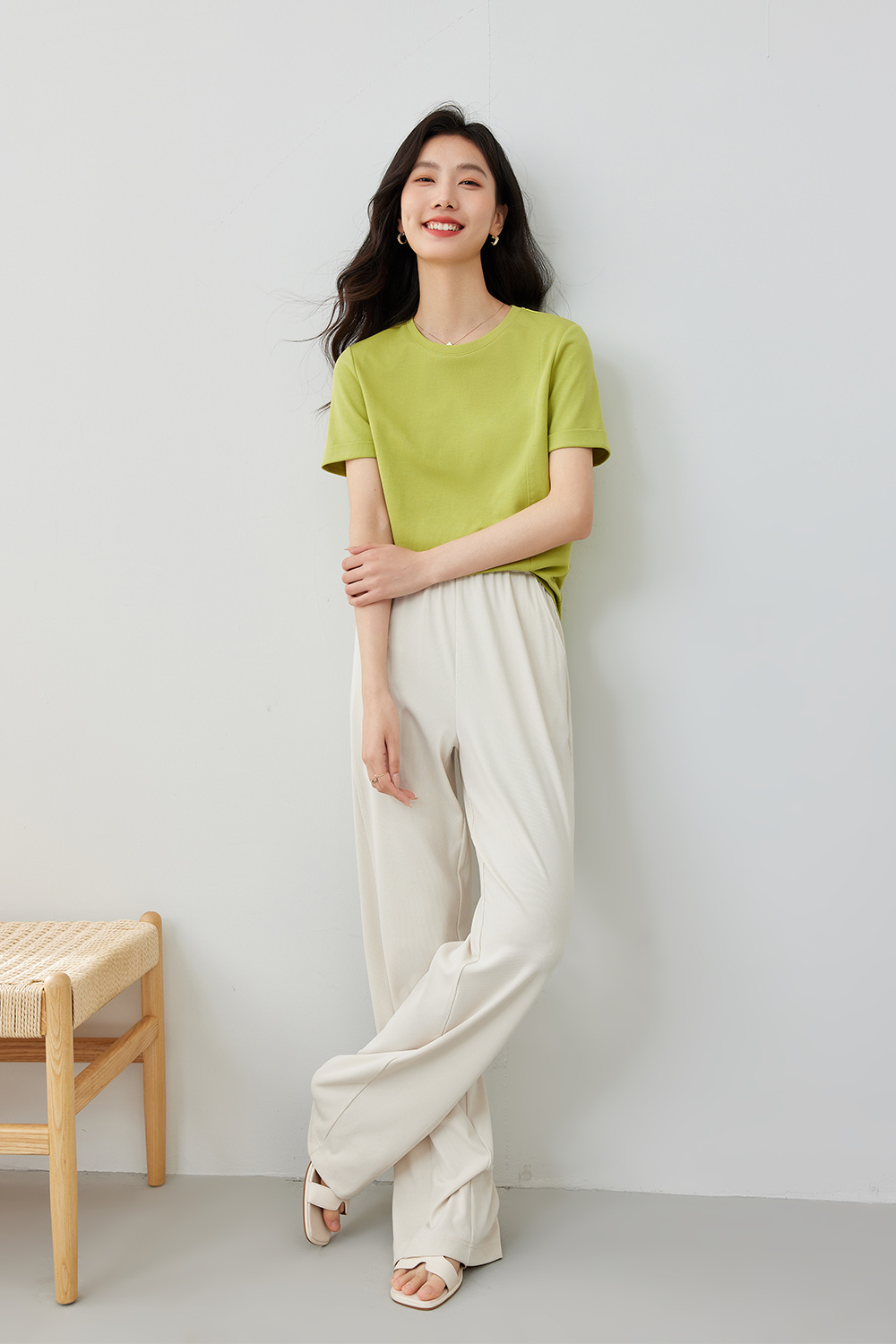 Slightly Elastic Casual Trousers-VIMLYSTORE