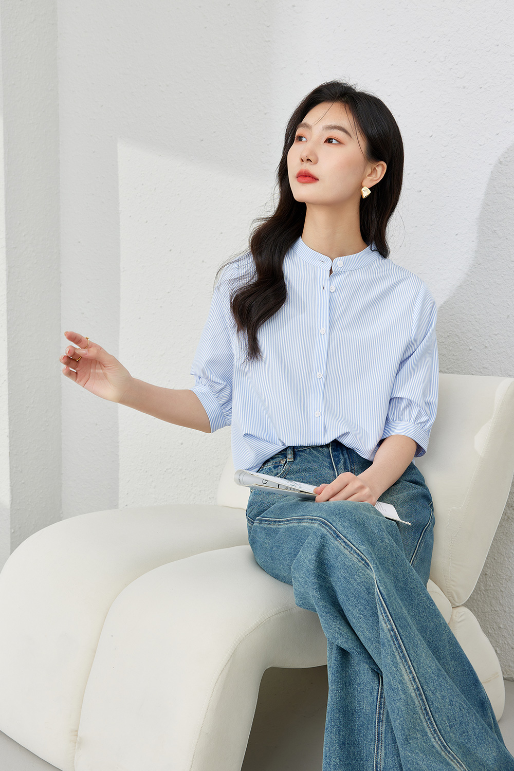 Lightweight Blue Striped Shirt