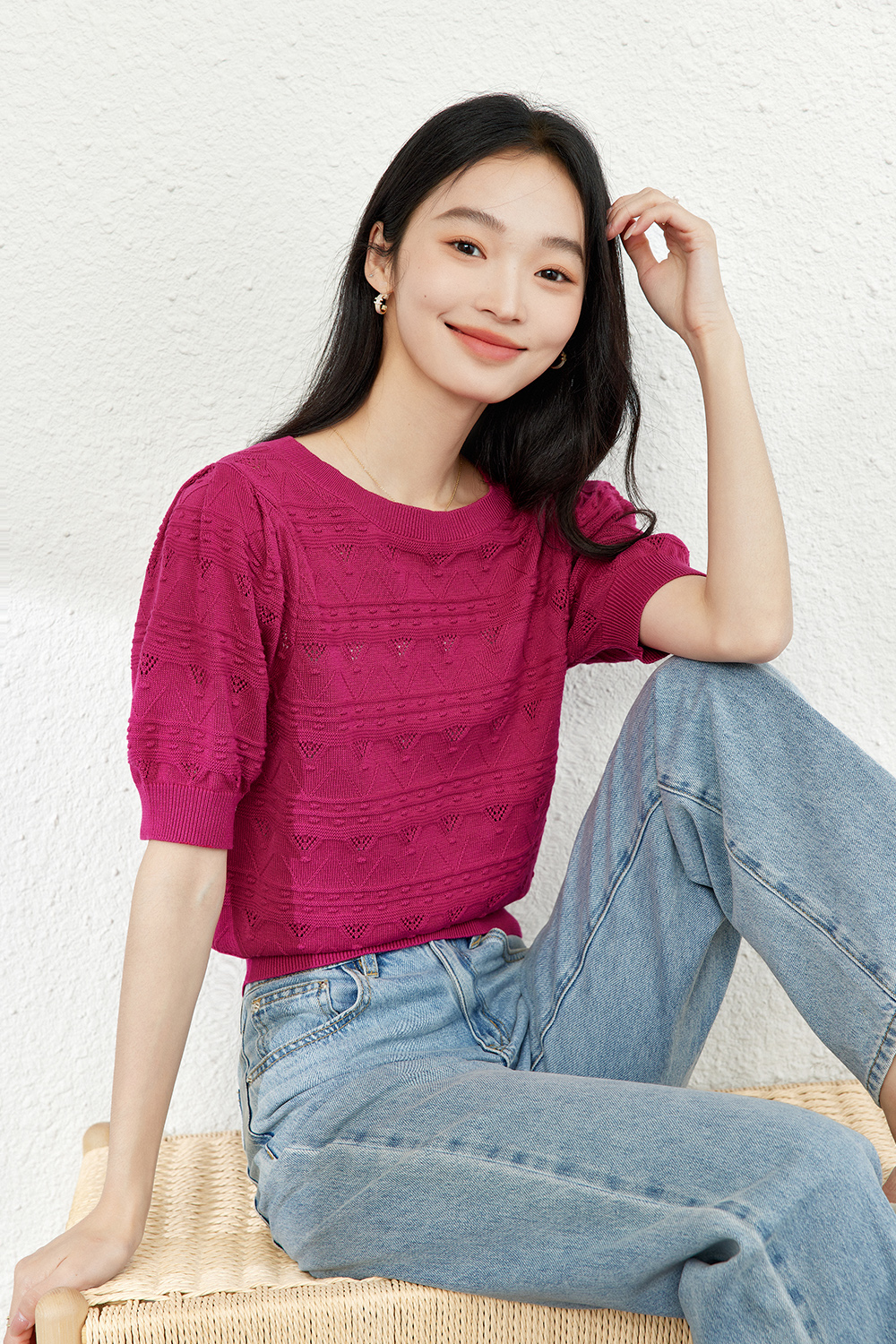 Sunshine Cotton Crew Neck Sweater