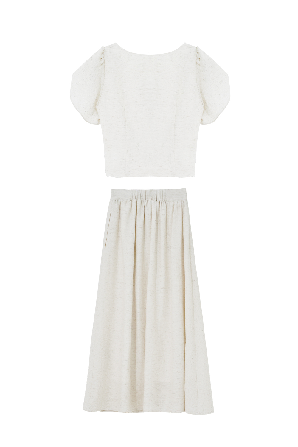 Square Neck Lace Sleeve Suit