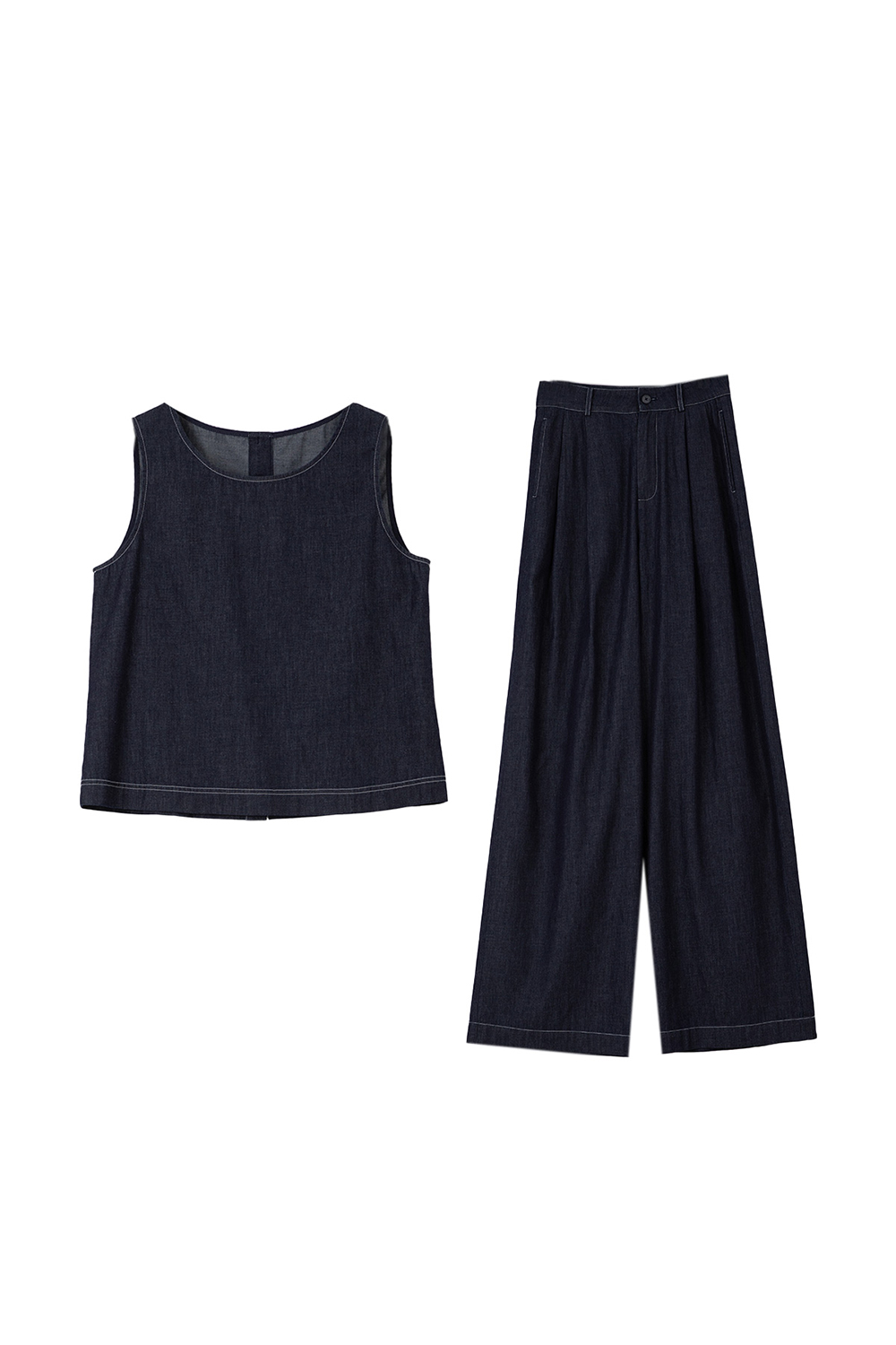 Lightweight Vest Denim Suit