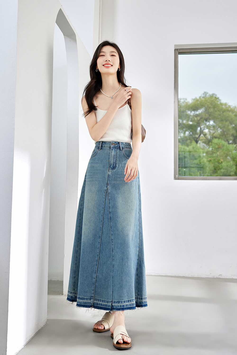 Slimming Crotch-Covering A-Line Skirt