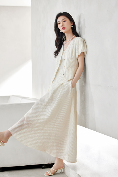 French Gentle Slimming Short-Sleeved Suit