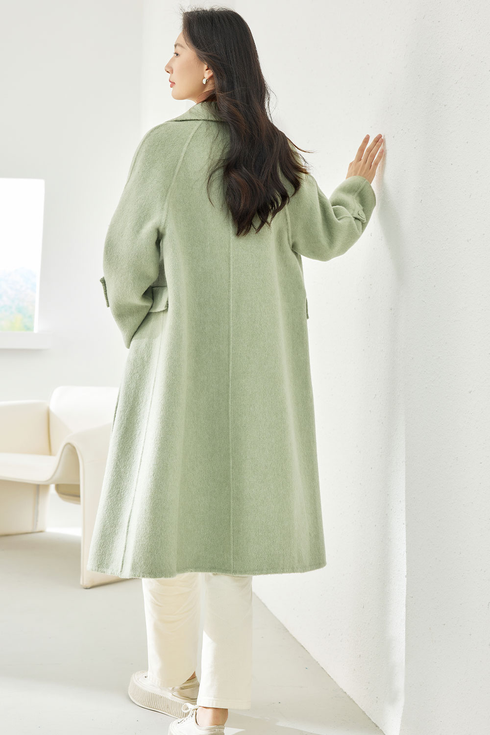 Minimalist Style Wool Coat-VIMLYSTORE