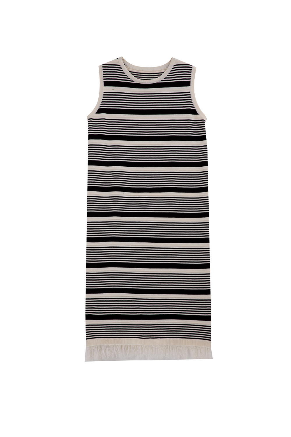 Striped Fringed Straight Dress