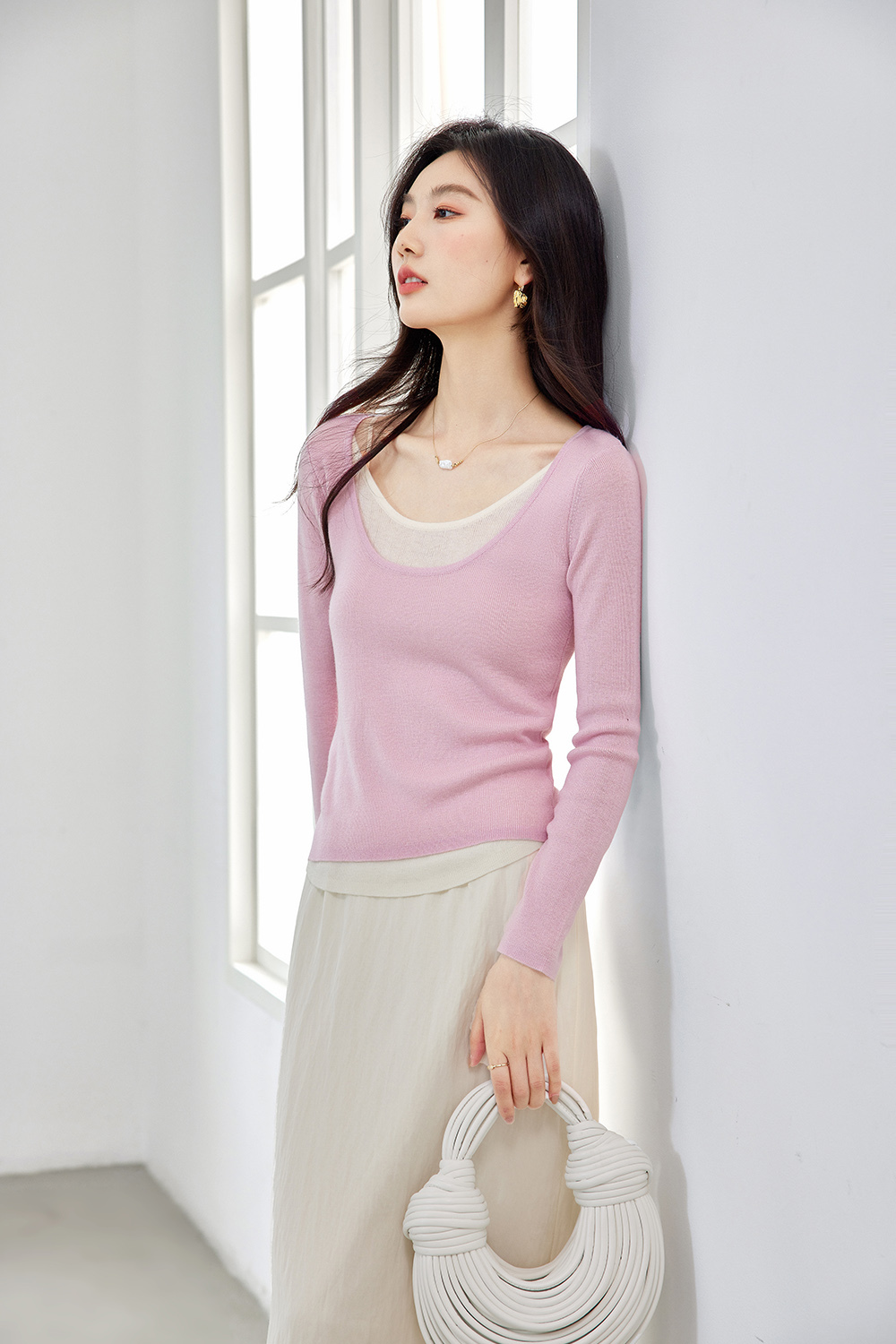 Fake Two-Piece Base Sweater