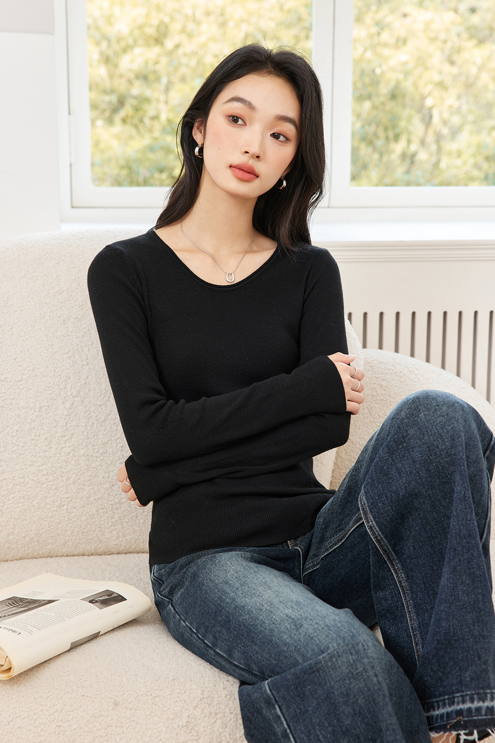 Fashionable And Casual Wool Base Sweater