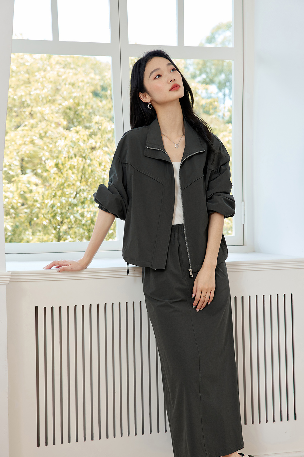 Stand Collar Workwear Casual Suit