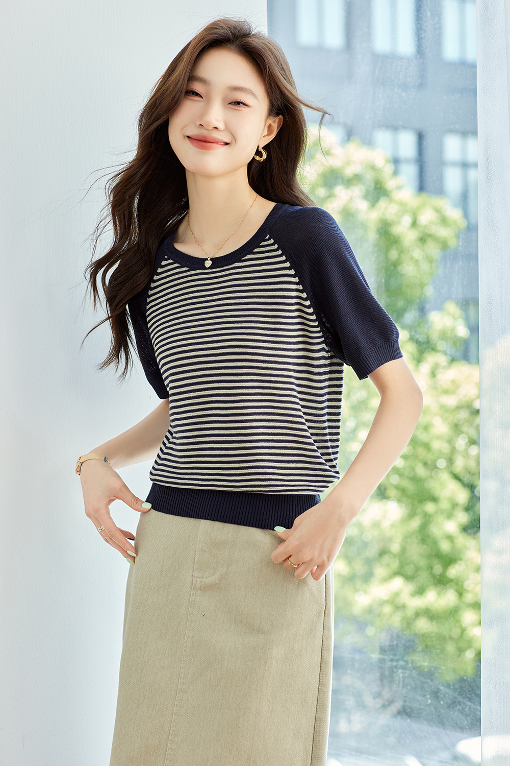 Striped Contrast Sweater