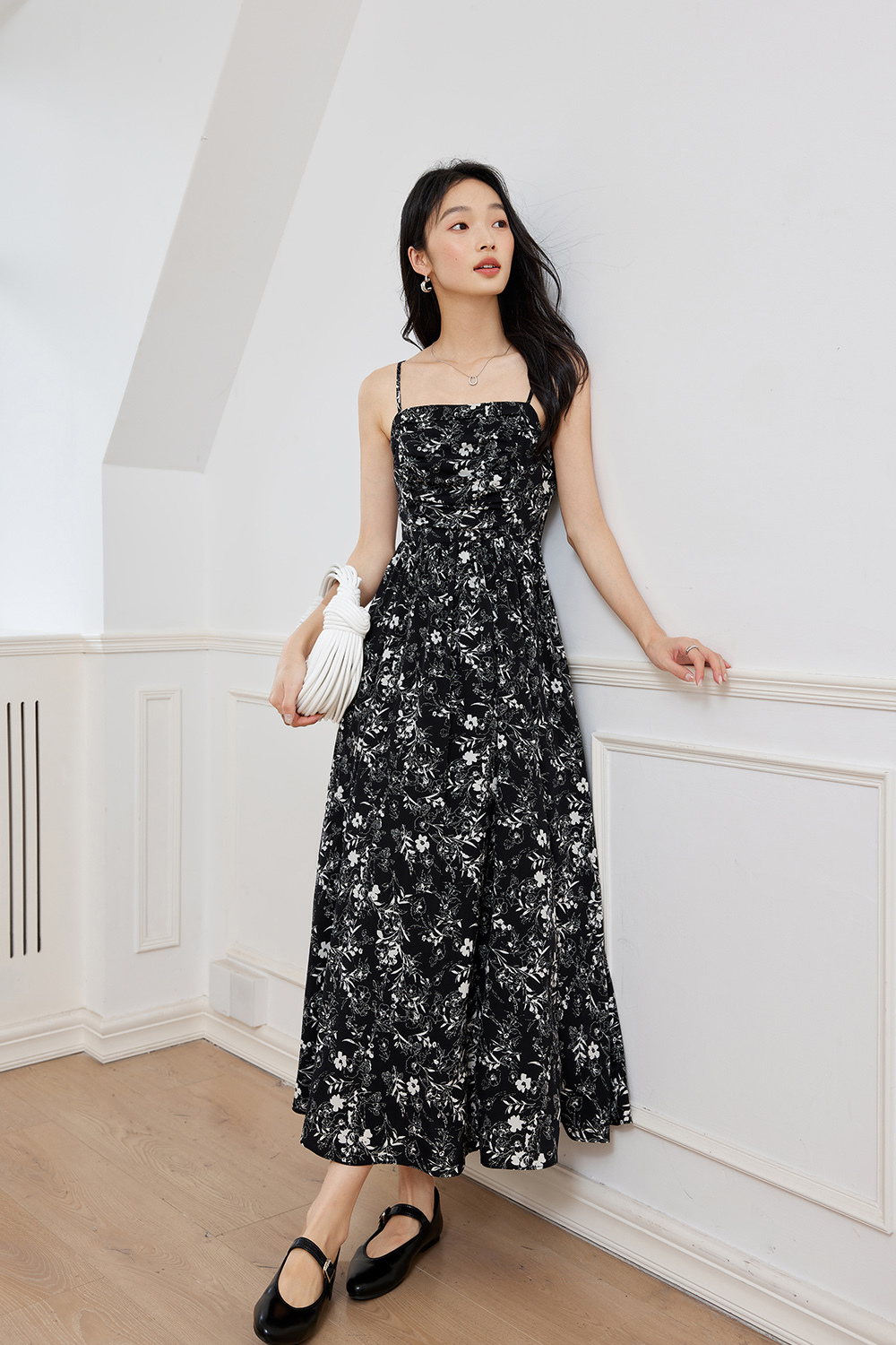 Floral Suspender Tube Top Long Dress
