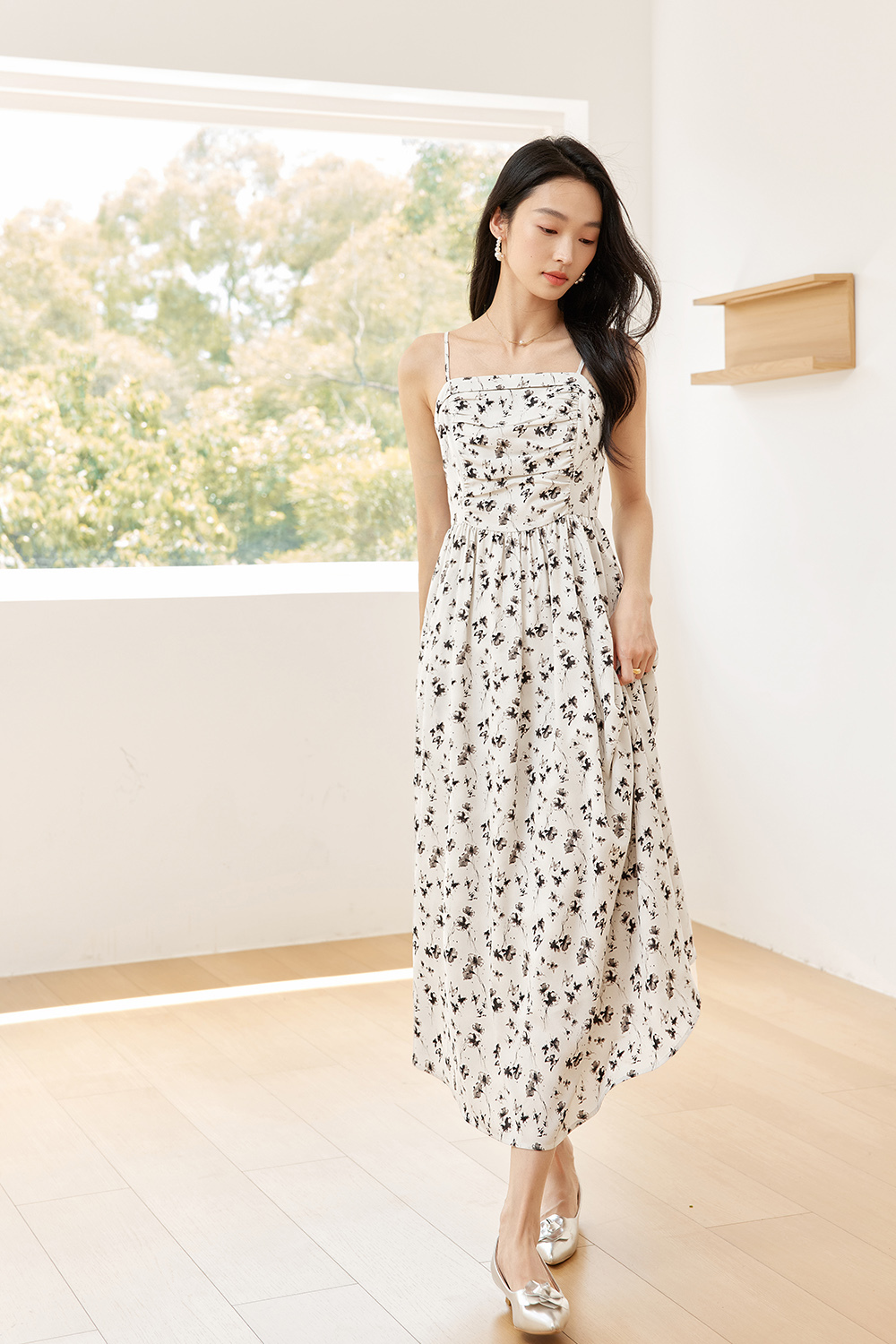 Floral Suspender Tube Top Long Dress